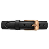 Daniel Wellington Quadro Sheffield Black Dial Black Leather Strap Watch For Women - DW00100435