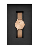 Daniel Wellington Petite Rose Gold Dial Rose Gold Mesh Bracelet Watch For Women - DW00100470