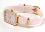 Daniel Wellington Quadro Pressed Mother of Pearl Pink Dial Pink Nylon Strap Watch For Women - DW00100509