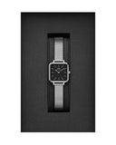Daniel Wellington Quadro Studio Black Dial Silver Mesh Strap Watch For Women - DW00100522