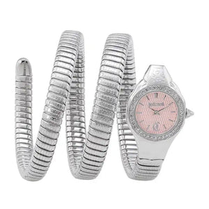 Just Cavalli Vita Pink Dial Silver Steel Strap Watch for Women - JC1L355M0015
