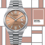 Citizen x Pantone Automatic Warm Sand Dial Silver Steel Strap Watch For Men - NJ0158-89Y