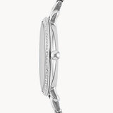 Fossil Jacqueline White Dial Silver Steel Strap Watch for Women - ES3545