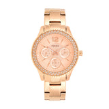 Fossil Stella Rose Gold Dial Rose Gold Steel Strap Watch for Women - ES3590