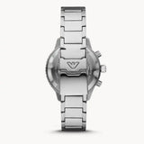 Emporio Armani Diver Chronograph Black Dial Silver Steel Strap Watch For Men - AR11360