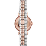 Emporio Armani Gianni T Bar White Dial Two Tone Steel Strap Watch For Women - AR80035