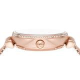 Emporio Armani Meccanico Automatic White Dial Rose Gold Mesh Strap Watch For Women - AR60063