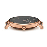 Daniel Wellington Classic Petite Melrose Black Dial Rose Gold Mesh Bracelet Watch For Women - DW00100217
