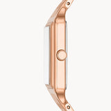 Fossil Raquel Three Hand Date White Dial Rose Gold Steel Strap Watch For Women - ES5271