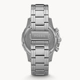Fossil Dean Chronograph Black Dial Silver Steel Strap Watch for Men - FS4542