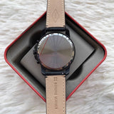 Fossil Grant Chronograph Black Dial Black Leather Strap Watch for Men - FS5132
