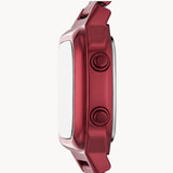 Fossil Retro Analog-Digital Black Dial Red Steel Strap Watch for Men - FS5897