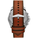 Fossil Dillinger Luggage Chronograph Green Dial Brown Leather Strap Watch for Men - FS5734