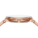 Fossil Jacqueline Three Hand Mother of Pearl Dial Pink Leather Strap Watch for Women - ES4671