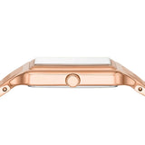 Fossil Raquel Three Hand Date White Dial Rose Gold Steel Strap Watch For Women - ES5271