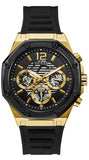Guess Momentum Black Dial Black Rubber Strap Watch for Men - GW0263G1