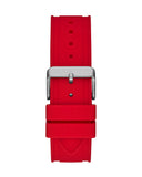 Guess Momentum Black Dial Red Rubber Strap Watch for Men - GW0263G3