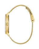 Guess Soiree Diamonds Gold Dial Gold Mesh Bracelet Watch for Women - GW0402L2