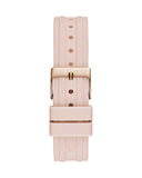 Guess Heiress Diamonds Rose Gold Dial Pink Rubber Strap Watch for Women - GW0407L3