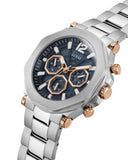 Guess Edge Chronograph Black Dial Silver Steel Strap Watch For Men - GW0539G1