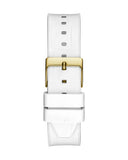 Guess Fusion Chronograph White Dial White Leather Strap Watch For Women - GW0553L2
