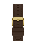 Guess Headline Chronograph Blue Dial Brown Silicone Strap Watch For Men - GW0571G5