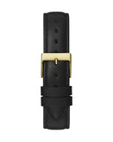 Guess Rumour Quartz Gold Dial Black Leather Strap Watch For Women - GW0689L2