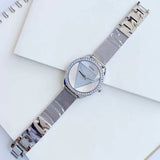 Guess Tri Glitz Quartz Silver Dial Silver Mesh Bracelet Watch For Women - W1142L1
