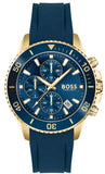 Hugo Boss Admiral Chronograph Blue Dial Blue Rubber SIlicon Strap Watch for Men - 1513965