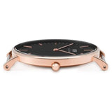 Daniel Wellington Bristol Black Dial Brown Leather Strap Watch For Men - DW00100125
