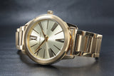Michael Kors Hartman Quartz Gold Dial Gold Steel Strap Watch For Women - MK3490