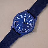 IWC Pilot’s Watch Automatic "Laureus Sport for Good" Edition Blue Dial Blue Nylon Strap Watch for Men - IW328101