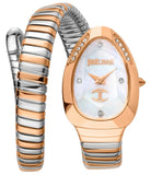 Just Cavalli Glam Evo 4 White Dial Two Tone Steel Strap Watch for Women - JC1L229M0075