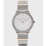 Calvin Klein Minimal Silver Dial Silver Mesh Strap Watch For Men - K3M521Y6