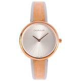 Calvin Klein Seduce Silver Dial Two Tone Steel Strap Watch for Women - K4E2N61X