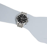 Hugo Boss Aeroliner Chronograph Black Dial Silver Steel Strap Watch For Men - 1512446