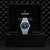 Tudor Royal Automatic Diamonds Blue Dial Silver Steel Strap Watch for Men - M28600-0006