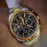 Maserati Competizione Chronograph Black Dial Two Tone Steel Strap Watch For Men - R8853100016