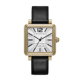 Marc Jacobs Vic Silver Dial Black Leather Strap Watch for Women - MJ1437