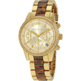 Michael Kors Ritz Chronograph Gold Dial Two Tone Steel Strap Watch for Women - MK6322