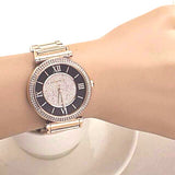 Michael Kors Catlin Black Dial Rose Gold Steel Strap Watch for Women - MK3339