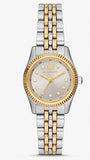 Michael Kors Lexington Three-Hand Silver Dial Two Tone Steel Strap Watch for Women - MK4815