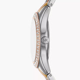 Michael Kors Harlowe Three-Hand Mother of Pearl White Dial Tri Tone Steel Strap Watch for Women - MK4846