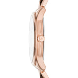 Michael Kors Runway Mercer Mother of Pearl White Dial Two Tone Steel Strap Watch For Women - MK6674
