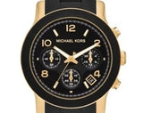 Michael Kors Runway Chronograph Black Dial Black Silicone Strap Watch For Women - MK7385