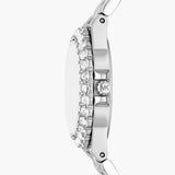 Michael Kors Lennox Three-Hand Blue Dial Silver Steel Strap Watch For Women - MK7397