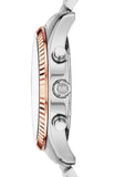 Michael Kors Lexington Chronograph Brown Dial Silver Steel Strap Watch For Men - MK8732