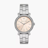 Michael Kors Corey Three Hand Pink Dial Silver Steel Strap Watch for Women - MKO1050