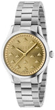 Gucci G Timeless Quartz Gold Dial Silver Steel Strap Watch for Women - YA1265035