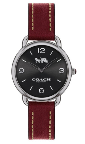 Coach Delancey Black Dial Brown Leather Strap Watch for Women - 14502792